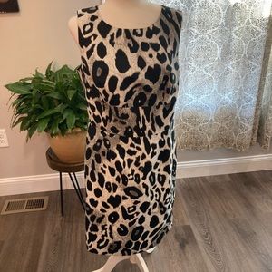 Ann Taylor snow leopard print dress